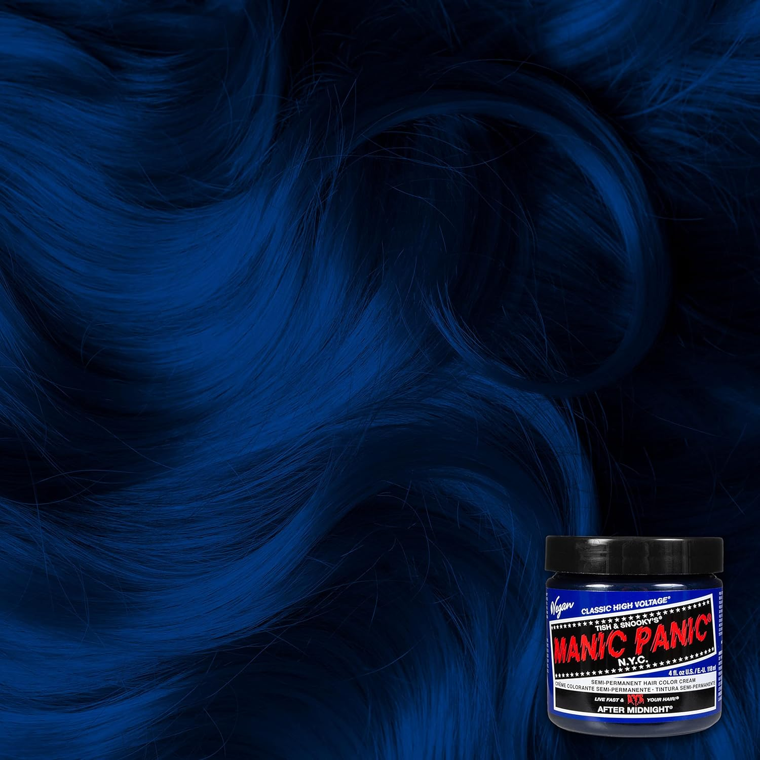 Manic Panic - after Midnight Classic Cream Vegan Cruelty Free Blue Semi Permanent Hair Dye - 2 X 118 Ml image number 5