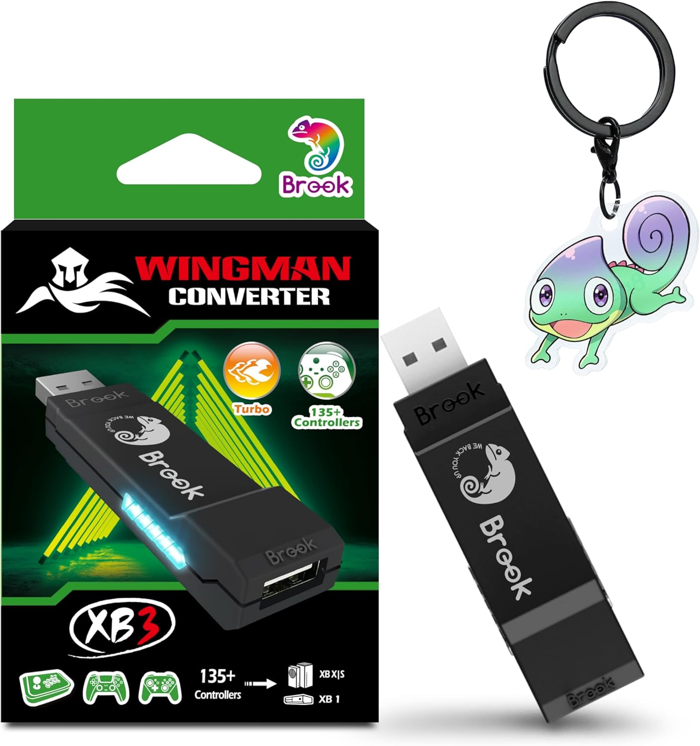 Brook Wingman XB 3 Converter with Keychain - Elevate Your Gaming: Wireless Adapter for Xbox Series X/S, Xbox One, and PC with Remap & Turbo Features [Exclusive Edition]