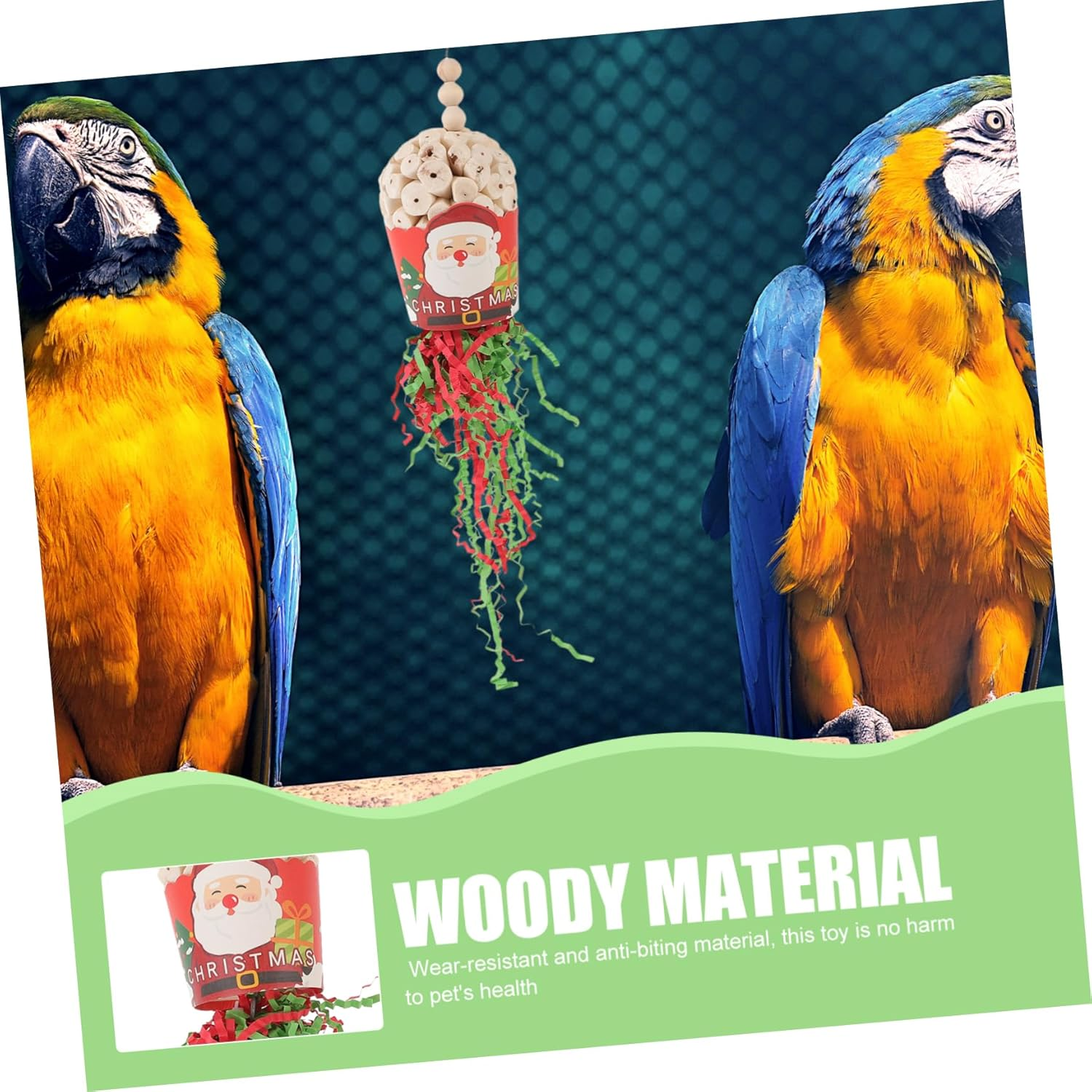 Toy Pet Cage Parrot Hanging Chewing Toy Christmas Birdcage Decor Bird Toys image number 5