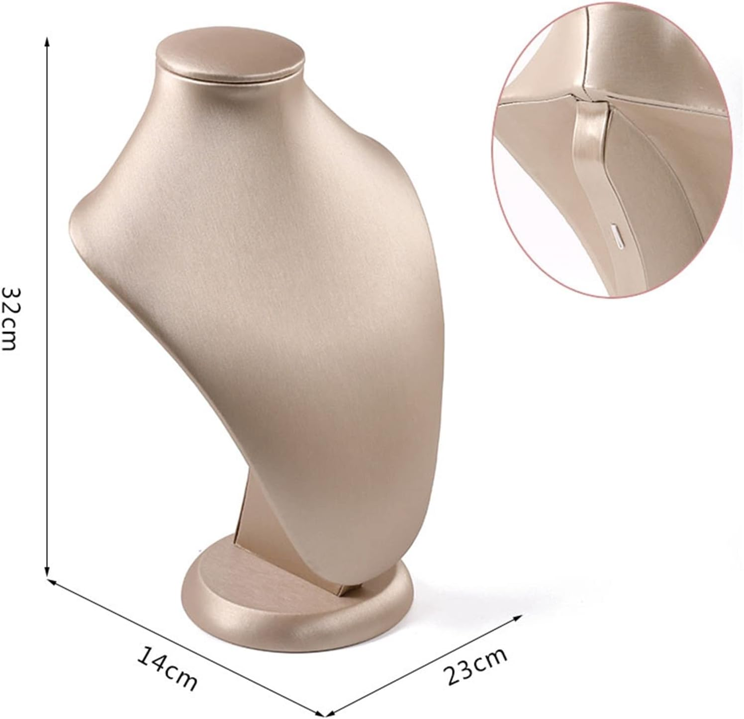 Jewelry Stand Pu Leather Necklace Bust Chain Holder Display Organizer Show Boutique Stand Mannequin Home Organisation, Jewelry Storage for Girls Women Jewelry Holder Jewelry Display (Size : 32Cm)