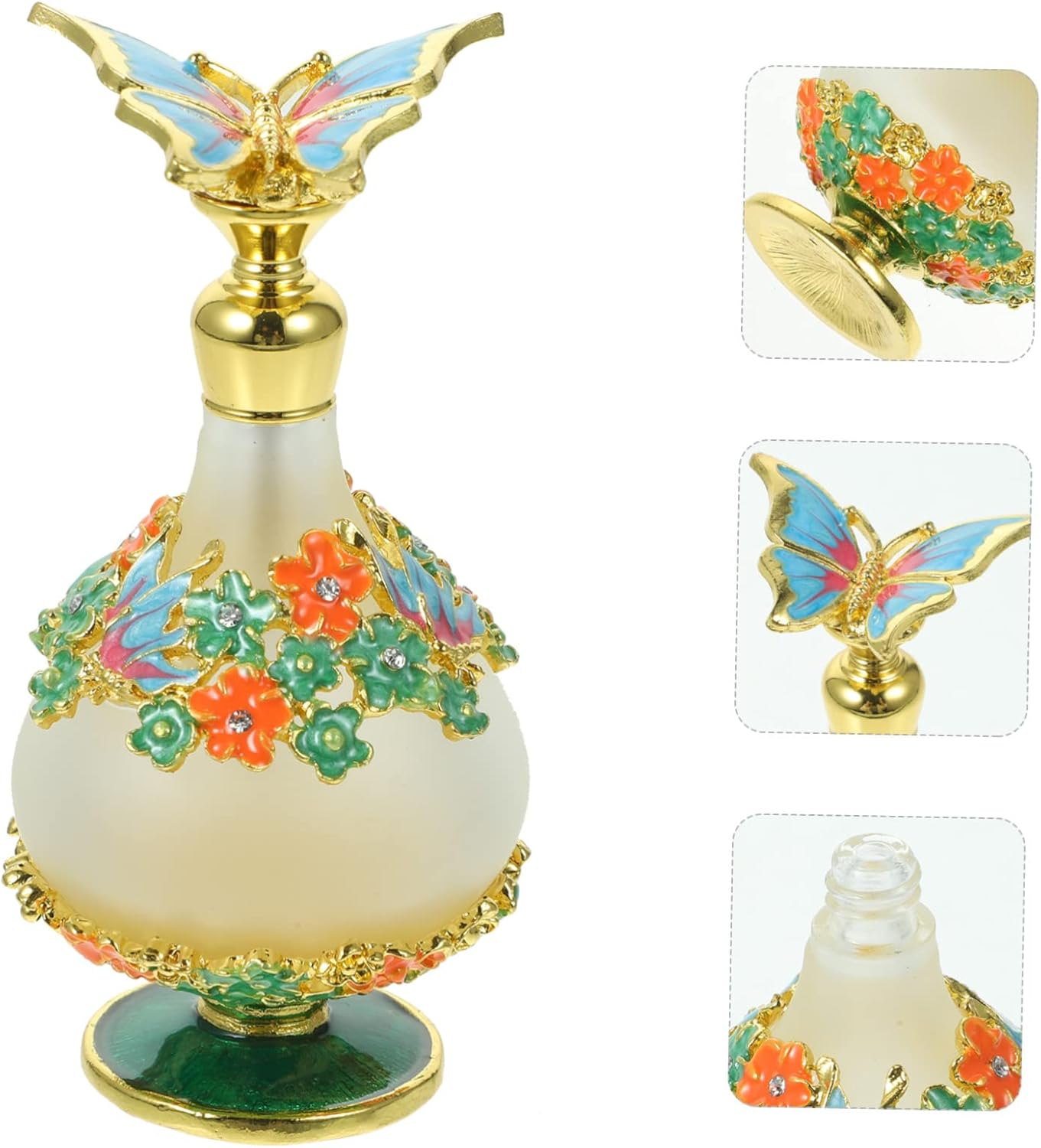 30Ml Refillable Perfume Travel Size Bottle Fine Neck Butterfly Cap Essential Oil Storage