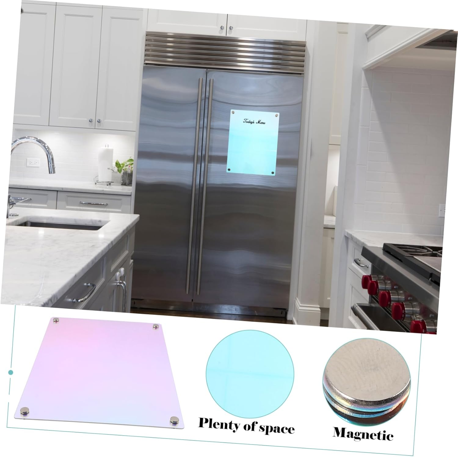 Operitacx Magnetic Reminder Board Refrigerator Writing Board Blank Acrylic Memo Planner