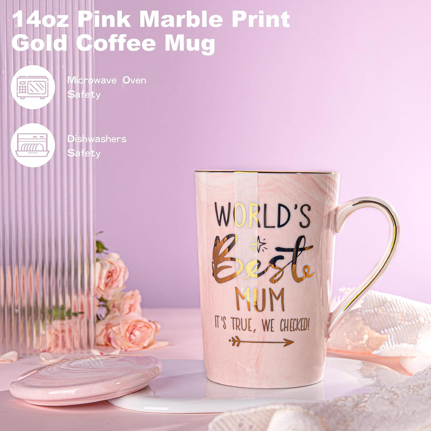 Mum Mothers Day Gifts - Birthday Gift Pamper Hamper for Mum, Worlds Best Mum Mug, Scented Candle, Bath Salts, Relaxing Spa Bath Set Basket Gift for Mummy, Funny New Mum to Be Presents, Nice Gift Boxed image number 1