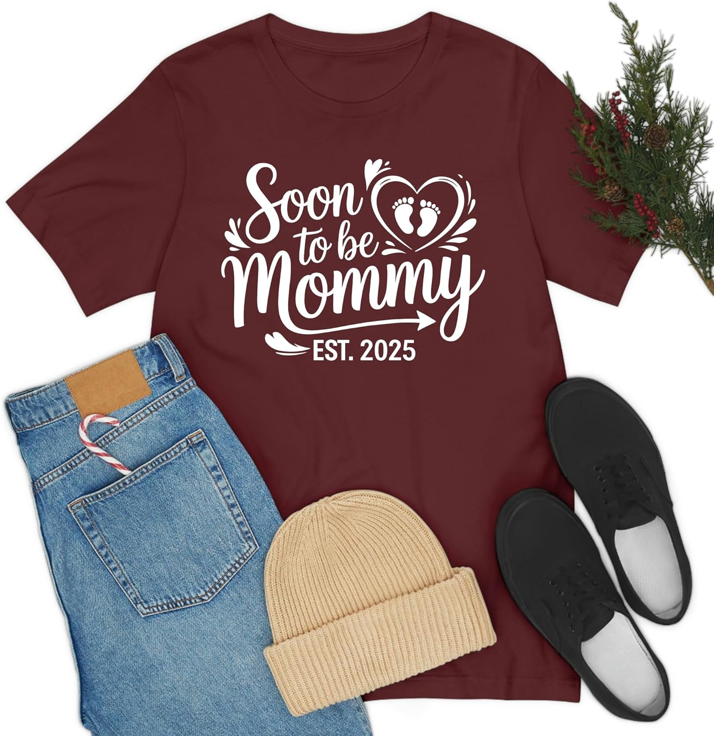 Funny Soon to Be Mommy 2025 Mother'S Day First Time Mom Pregnancy T-Shirt for Women image number 5