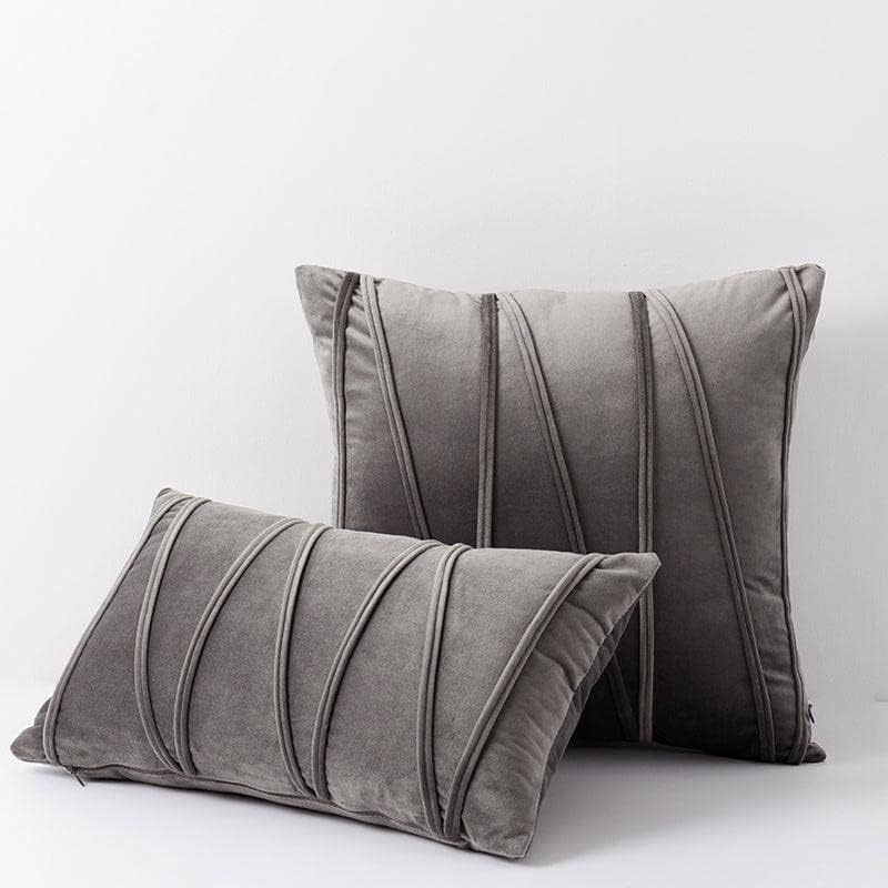 Hyper Cover Velvet Cushion Cover with Bandage Stripes Design (Pink, 30X50 Cm) - Elegant Home D&eacute;cor Product for Room Decor, Perfect for Couch and Boho Home Decor Throw Pillow Covers image number 3