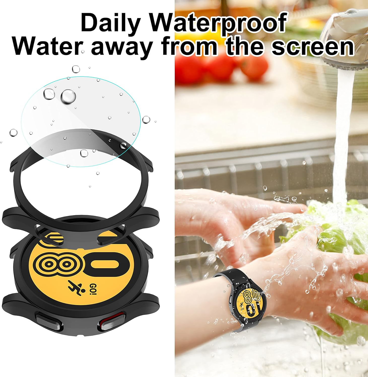 Diruite Case for Samsung Galaxy Watch 4 40Mm Protective Case X 2 + Screen Protector X 2, Hard PC Shockproof Smartwatch Case, Protects during Everyday Use, Sports, and Other Activities image number 4