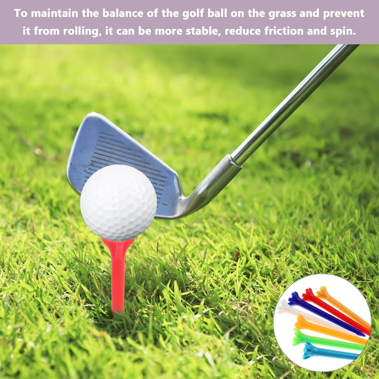 100 Pcs Golf Tees Plastic, 2 3/4 Inch High Performance Golf Tees Colorful Plastic Golf Tees with Claw image number 3