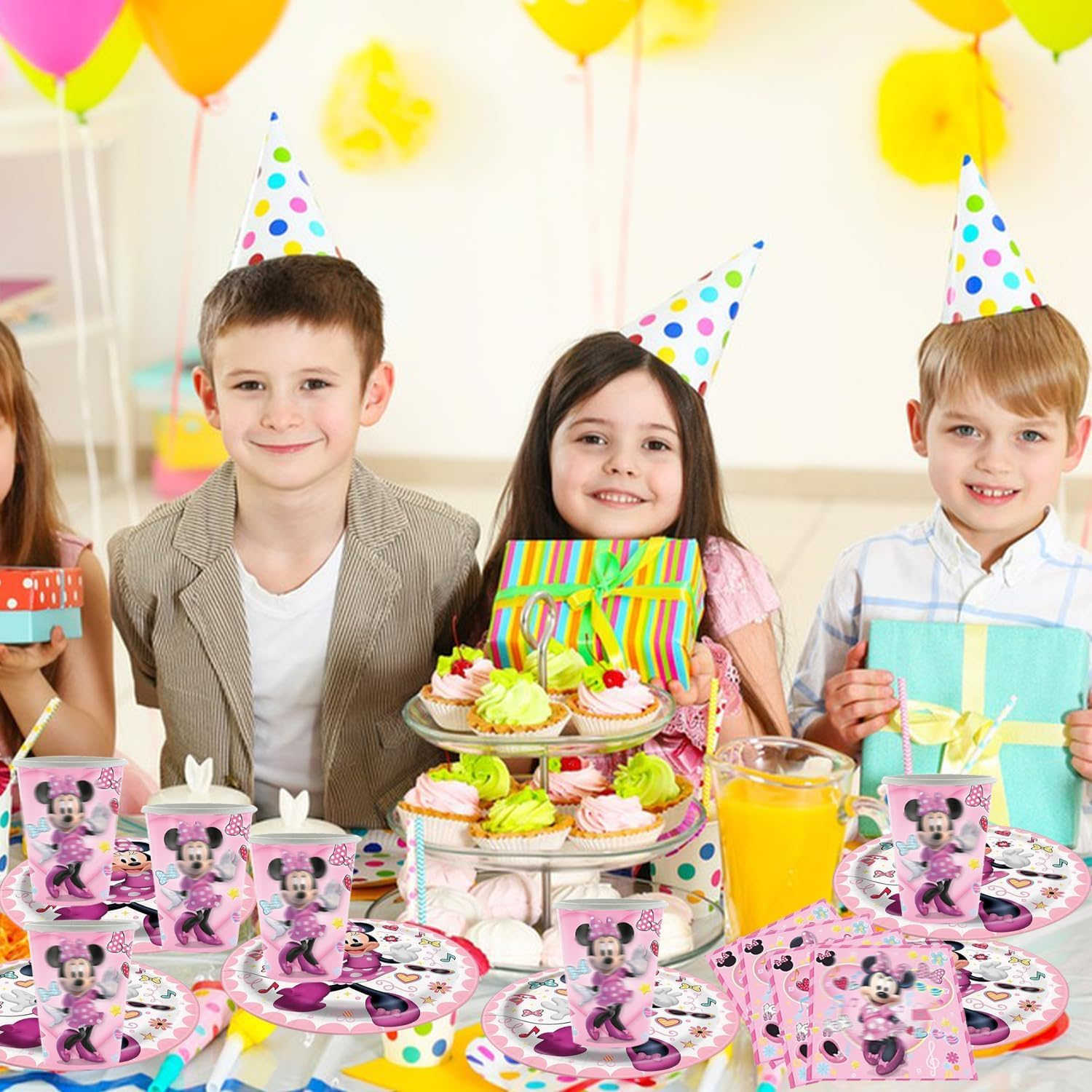 Minnie Birthday Party Tableware, 41 Pieces Minnie Mouse Party Tableware Birthday, Minnie Mouse Birthday Decoration, Party Tableware Children'S Birthday Decoration for Minnie, Children'S Birthday Party image number 6