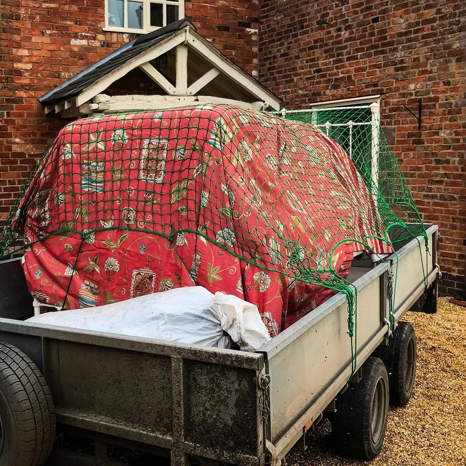 Trailer Cargo Net,Truck Bed Net,Truck Trailer Mesh Cover Truck Bed Extend Cover，Mesh Organizer for Pickup Trunk Bed, Suitable for Daily Light Loads of Trucks,Pickup,Snowmobile (59"X86.6") image number 2