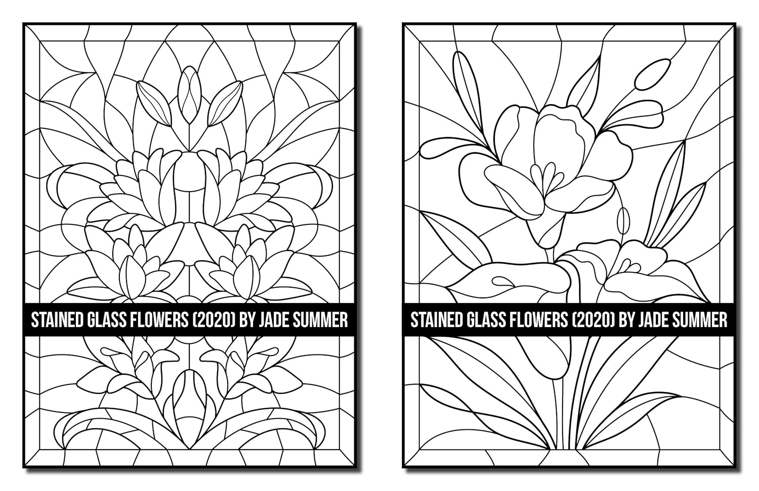 Stained Glass Flowers: an Adult Coloring Book with 50 Beautiful Flower Designs for Relaxation and Stress Relief image number 5