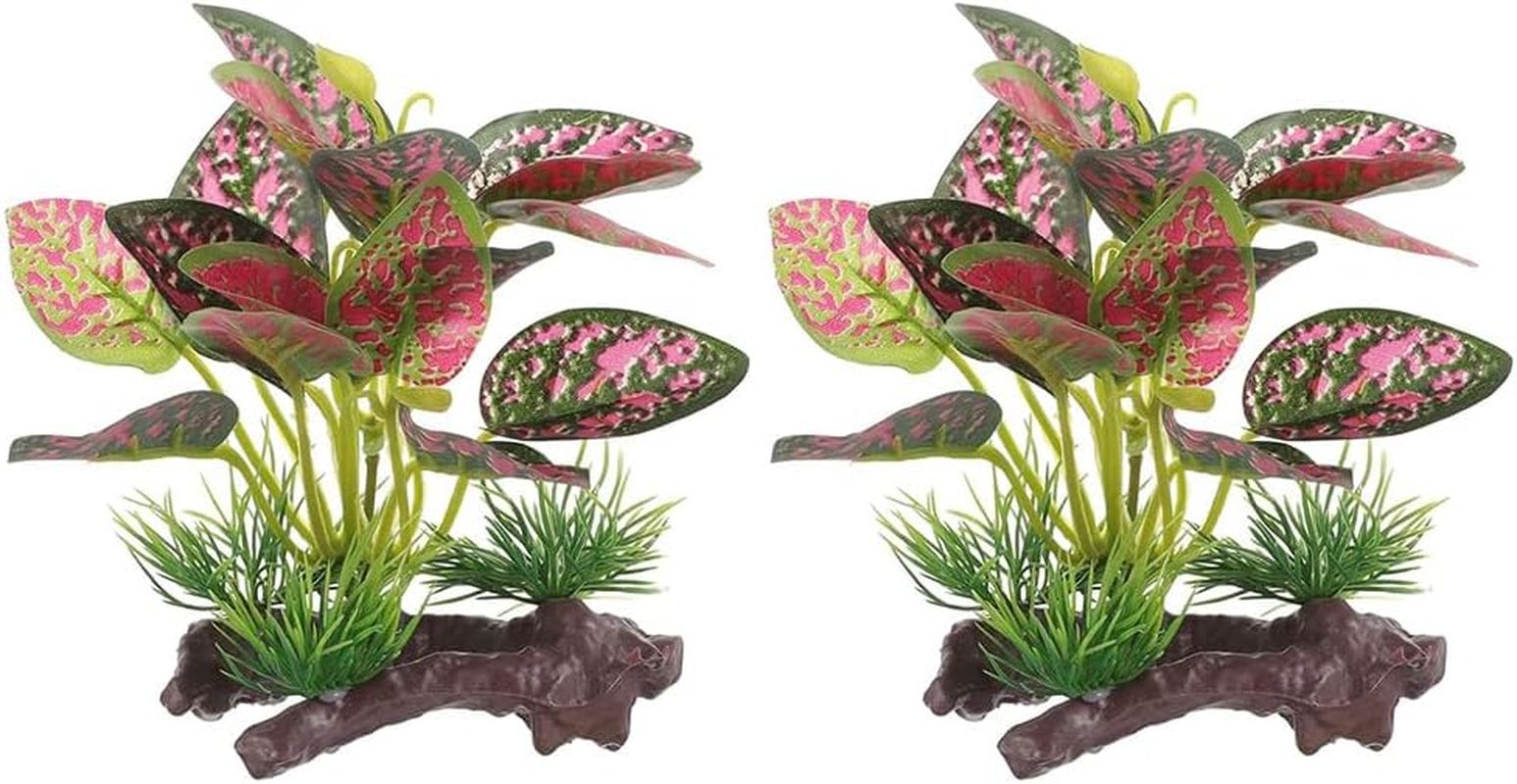 2 PCS NUZAMAS Plastic Aquarium Plants Artificial Plant Fish Tank Ornaments Sunken Wood Decorations Water Plants Wood Decorate Fake Aquatic Plants Fish Tank Decorations image number 2