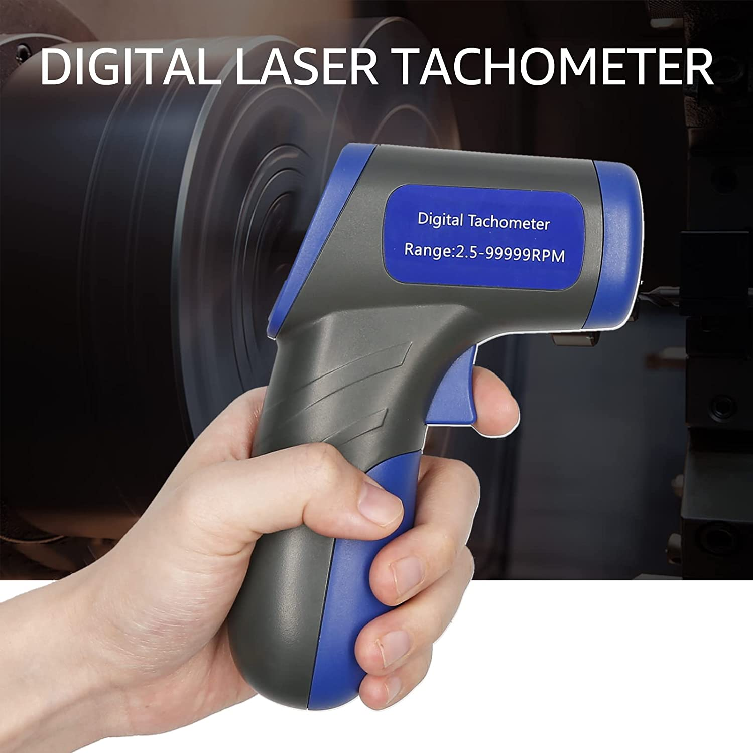 RAYWE Digital Tachometer Tachometer Handheld RPM Meter Speedmeter (2.5-99999RPM Measuring Range) with Backlit LCD Display for Motor Machine Lathe image number 6
