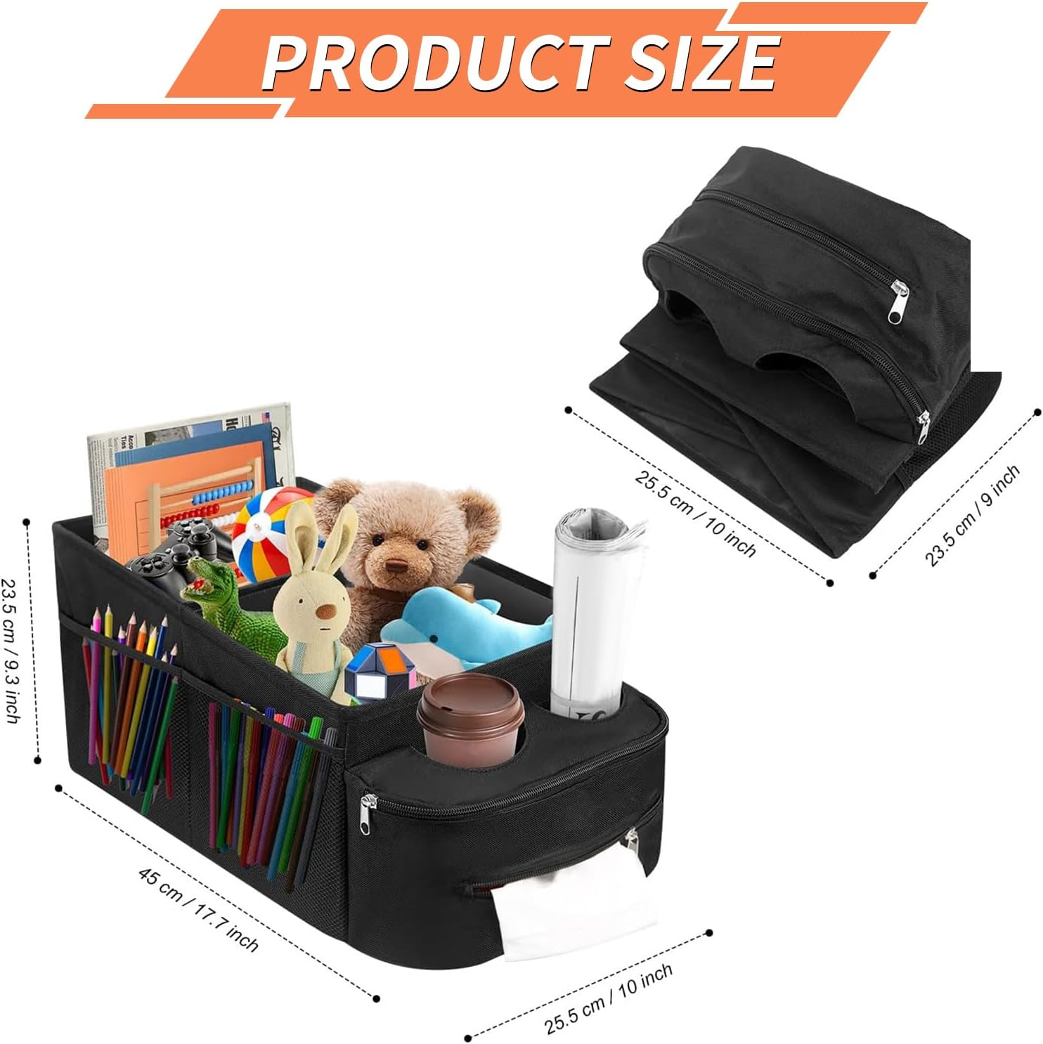 Car Seat Storage Organizer,Car Organizer Backseat,Passenger Seat Storage Box,Foldable Car Seat Organizer,Nonslip Backseat Car Organizer,Waterproof Passenger Seat Organizer for Cars Vans image number 2