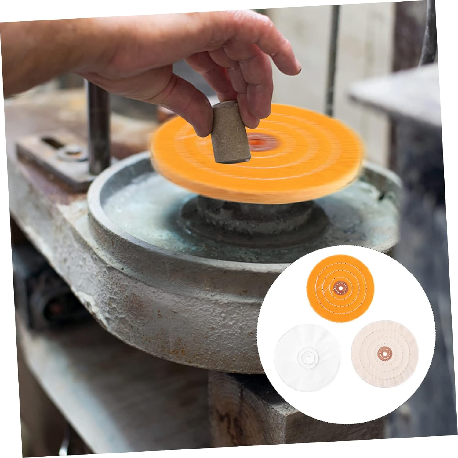 HEALEEP 3Pcs Cloth Wheel Polishing Tool Set Buffing Wheel Pad Kit for Car Polisher Equipment for Mirror Finish image number 4