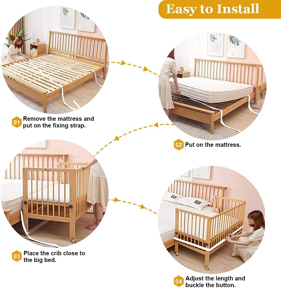 Baby Bed Strap, 6M Universal Strap for Baby Adjustable Baby Bed Strap Side Bed Strap Strap for Box Spring Beds Bed Straps for Cot Bed Attachment for Baby Side Bed Attachment for Box Spring Bed image number 6