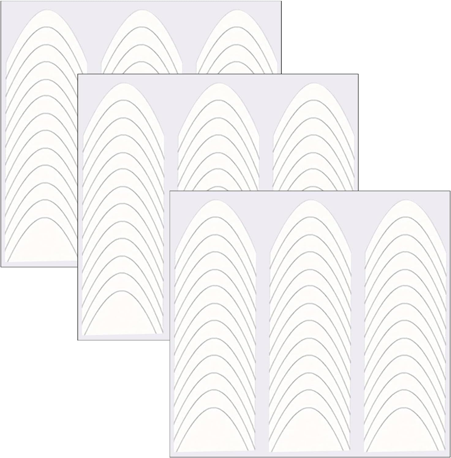 Nail Tip Guides - 1368 Stickers Nail Smile Stickers,French Manicure Strips, Decoration Stencil Tools, Three Arc Moon Shapes for Nail Learners, Nail Schools