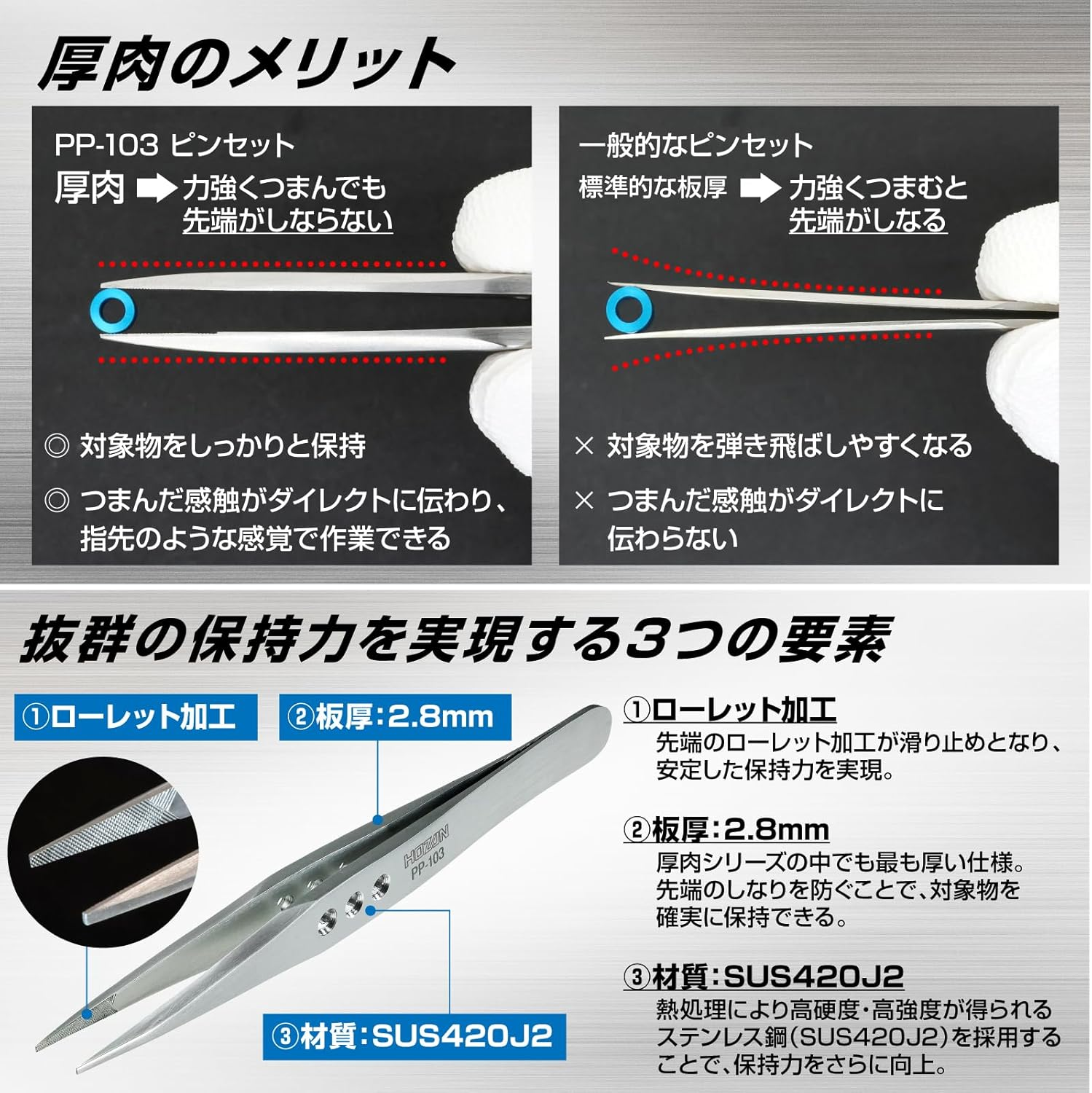 HOZAN Tweezers PP-103