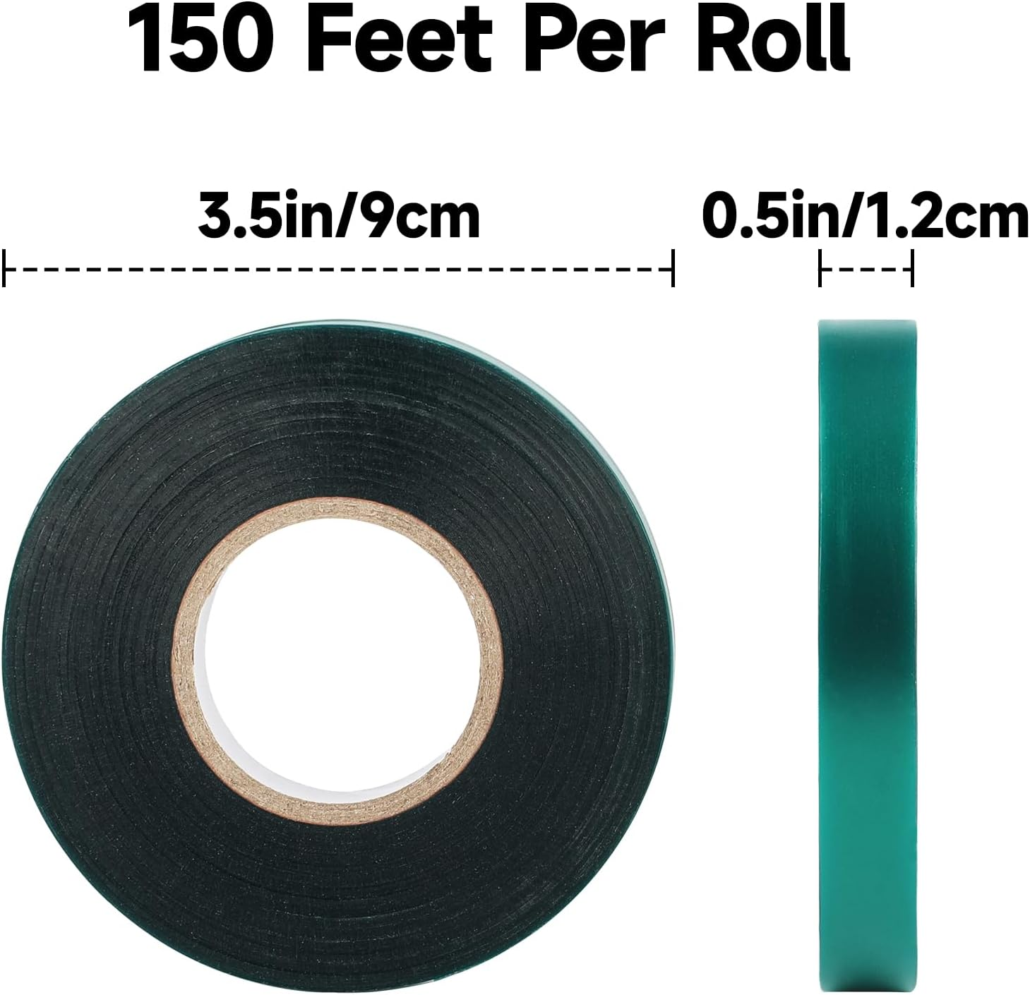 KINGLAKE GARDEN Stretch Tie Tape Roll-2 Rolls Total 295 Feet 1/2" Green Plant Garden Tie for Branches, Climbing Planters, Flowers image number 4