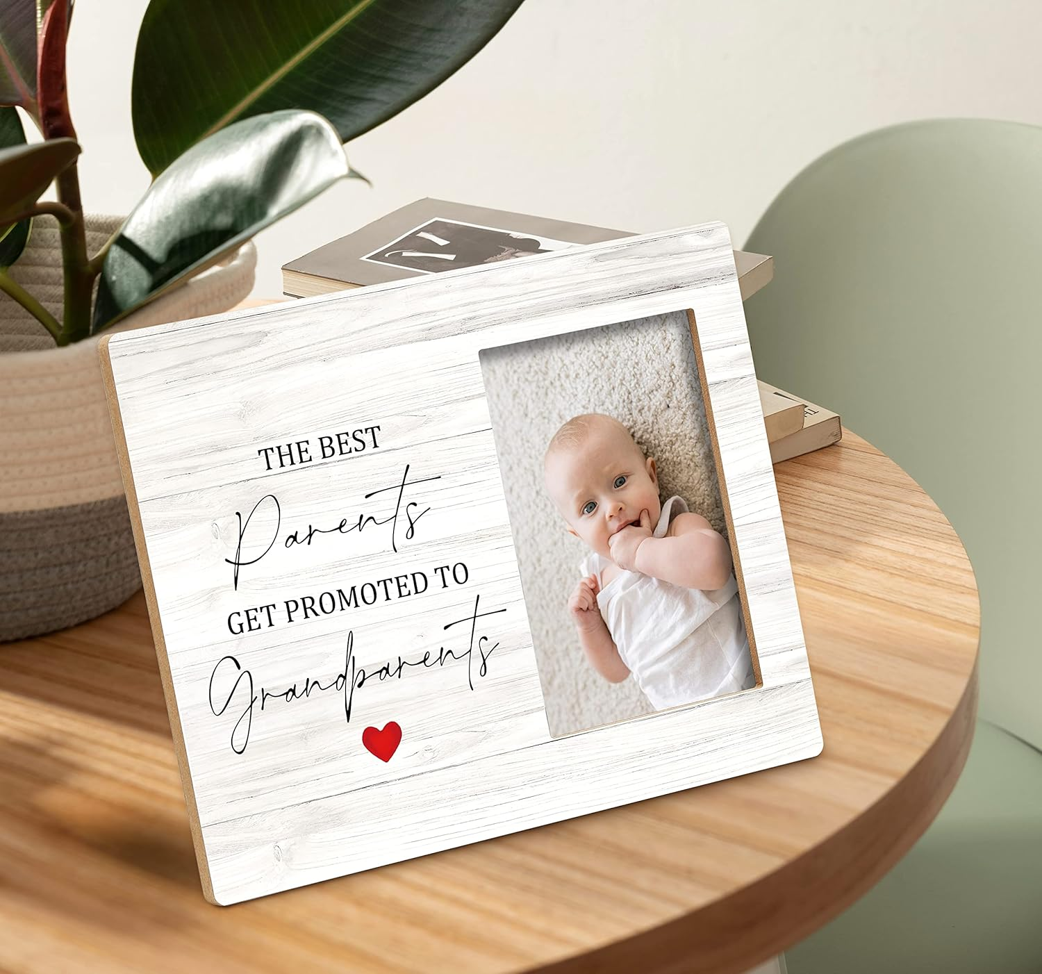 SRADMO Grandparents Picture Frame - Best Parents Get Promoted to Grandparents Photo Frame 8X10 - Grandkids Baby Announcement Gifts for Grandpa Grandma (White-2) image number 4