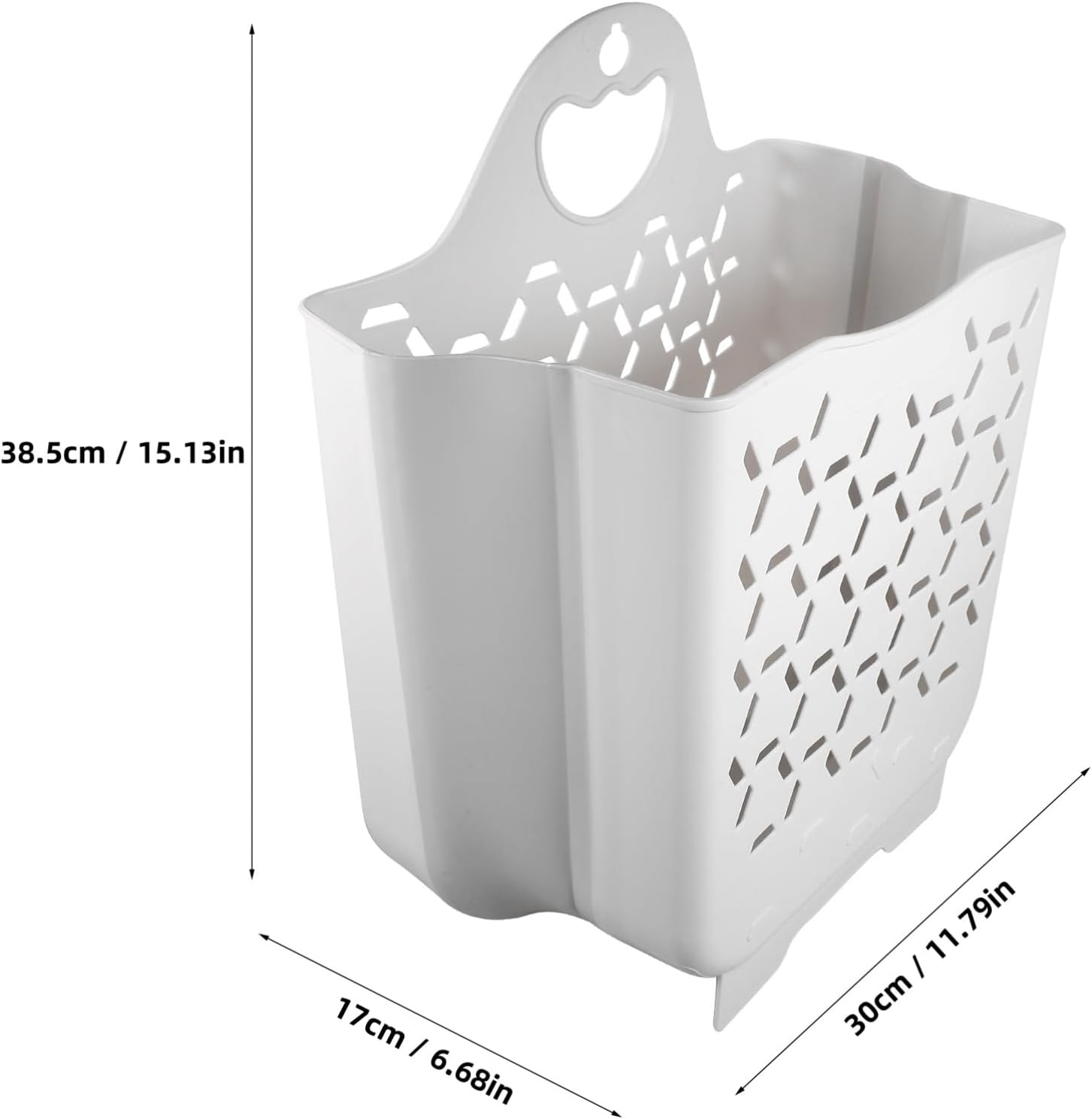 Alipis Foldable Wall Mount Laundry Basket with Handle Space-Saving Collapsible Laundry Hamper for Bathroom and Dormitory Dirty Clothes Storage Wall Hanging Basket image number 4