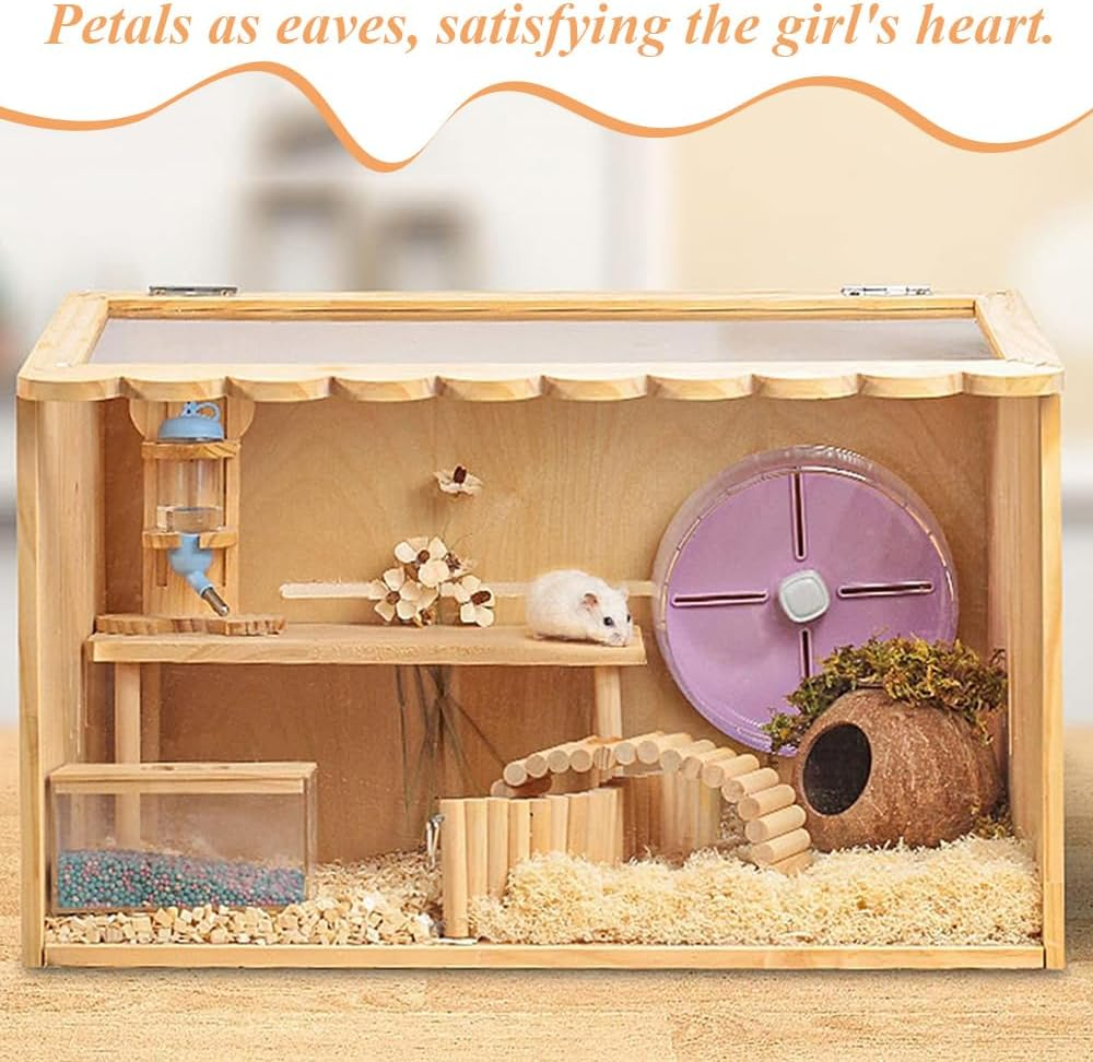 Wooden Brooder Box, Chicken Cage, Indoor Hamster Breeding Box, Brooder Supplies, Peep Shed Clear Window for Baby Chicks, Ducks, Quail Birds（40 * 30 * 30Cm） image number 4