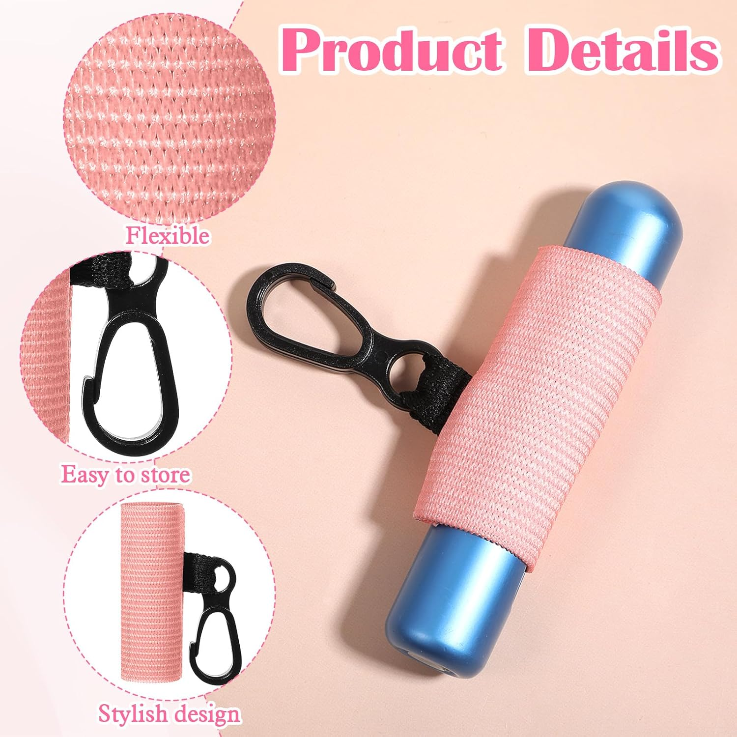 XLIUAX 12 Pack Lip Balm Holder Keychain, Portable Clip on Lipstick Lip Gloss Holder Keyring Multicolor Elastic Lip Balm Sleeves for Women image number 3