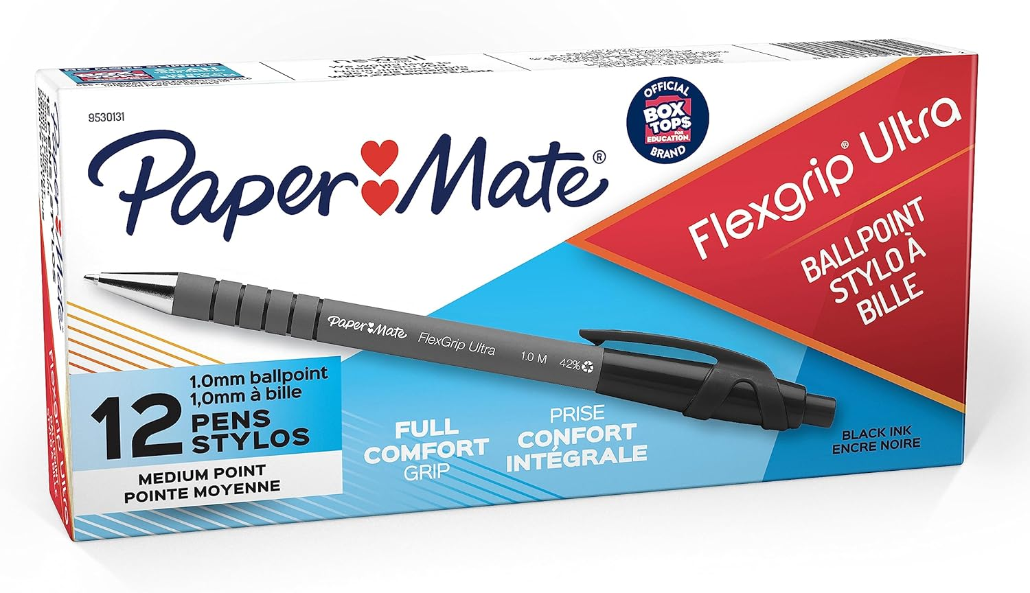 Paper Mate Flex Grip Rt 1.0Mm Pen, Black 12-Pack image number 1