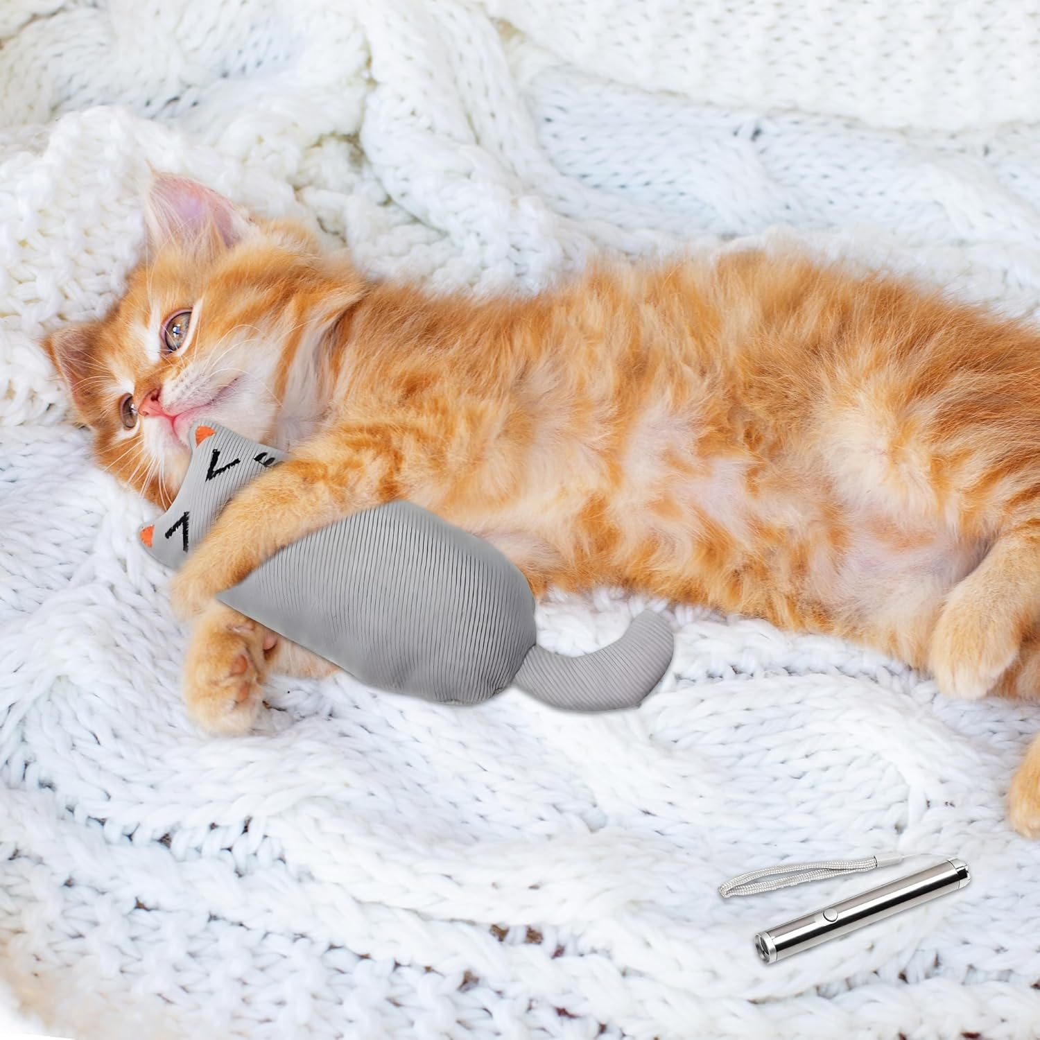 Cat Laser Pointer Toy with Catnip Pillow, Interactive Cat Toy for Indoor Play & Exercise, 1 Pack 2 in 1 LED Pointer Cat Toys for Cat Owners image number 2