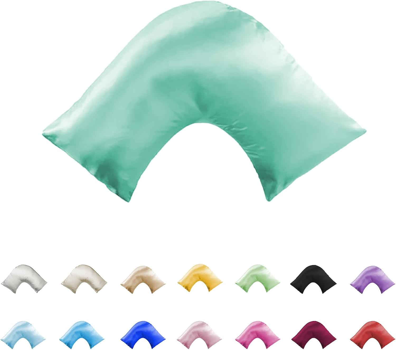 Silky Soft Satin V/U/Tri/Boomerang/Maternity Shaped Pillowcase - Double Stitched (Amber)