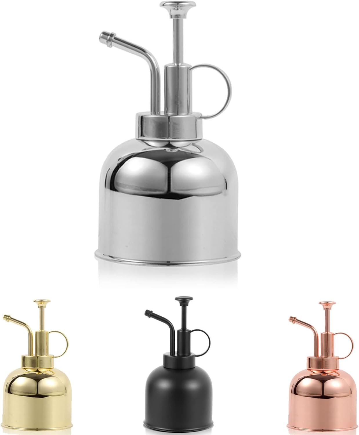 Plant Mister Spray Bottle, Metal Stainless Steel Plant Sprayer Mister, Small Watering Can Plant Spritzer with Top Pump for Indoor House Air Plants Succulents Outdoor Garden Decorative(Matte Black)