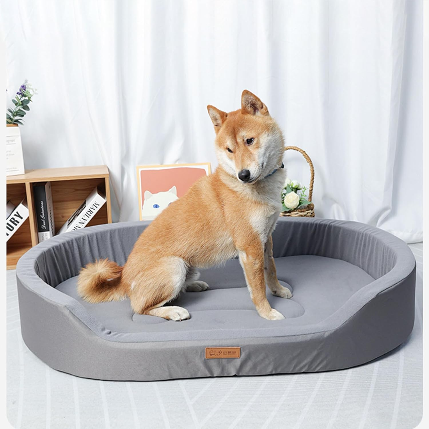 [Pro] Dog Beds Orthopedic Foam 100X65X16Cm Dog Bed Astraio Waterproof Dog Beds for Large Dogs Sofa Pet Bed Washable Removable Cover with Zipper and Bolster image number 4