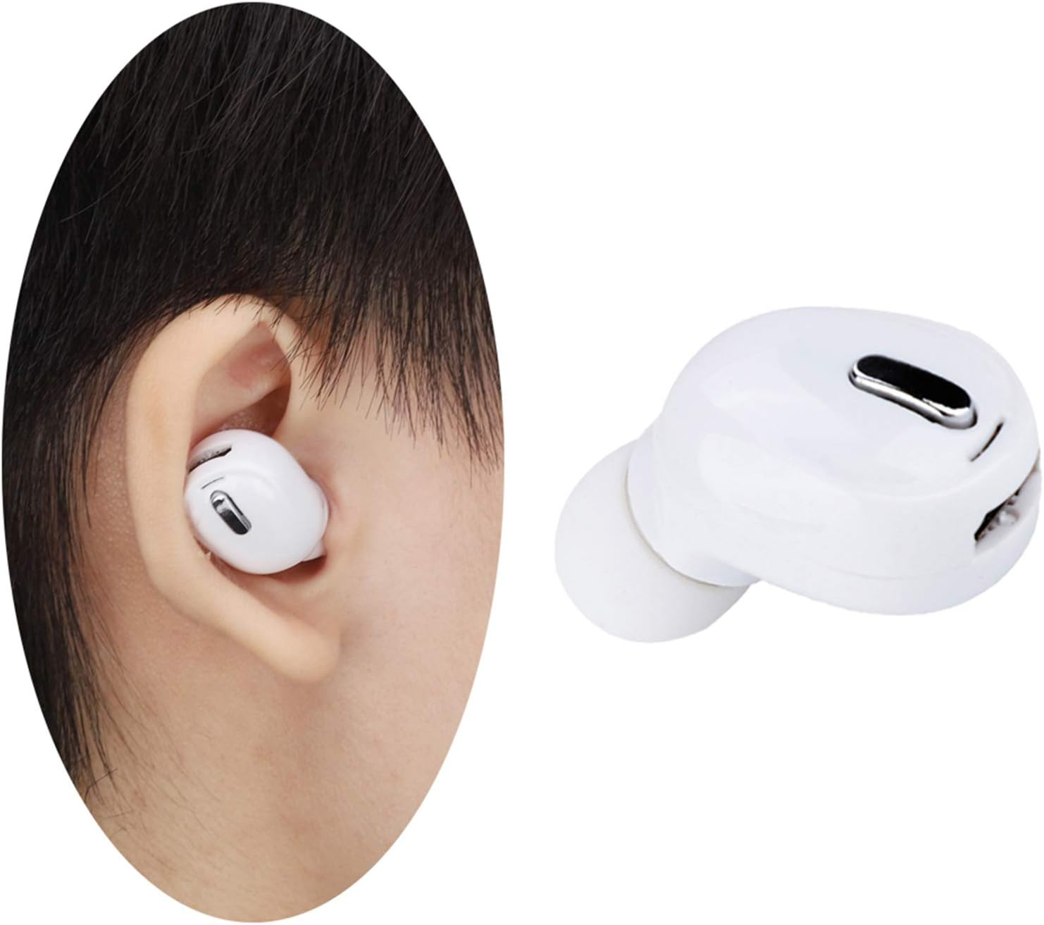 VBESTLIFE Wireless In-Ear Earbuds, Mini Single Ear Sports Bluetooth Headset Universal Earbud Earphones for Fitness/Leisure/Driving/Office (White) image number 5