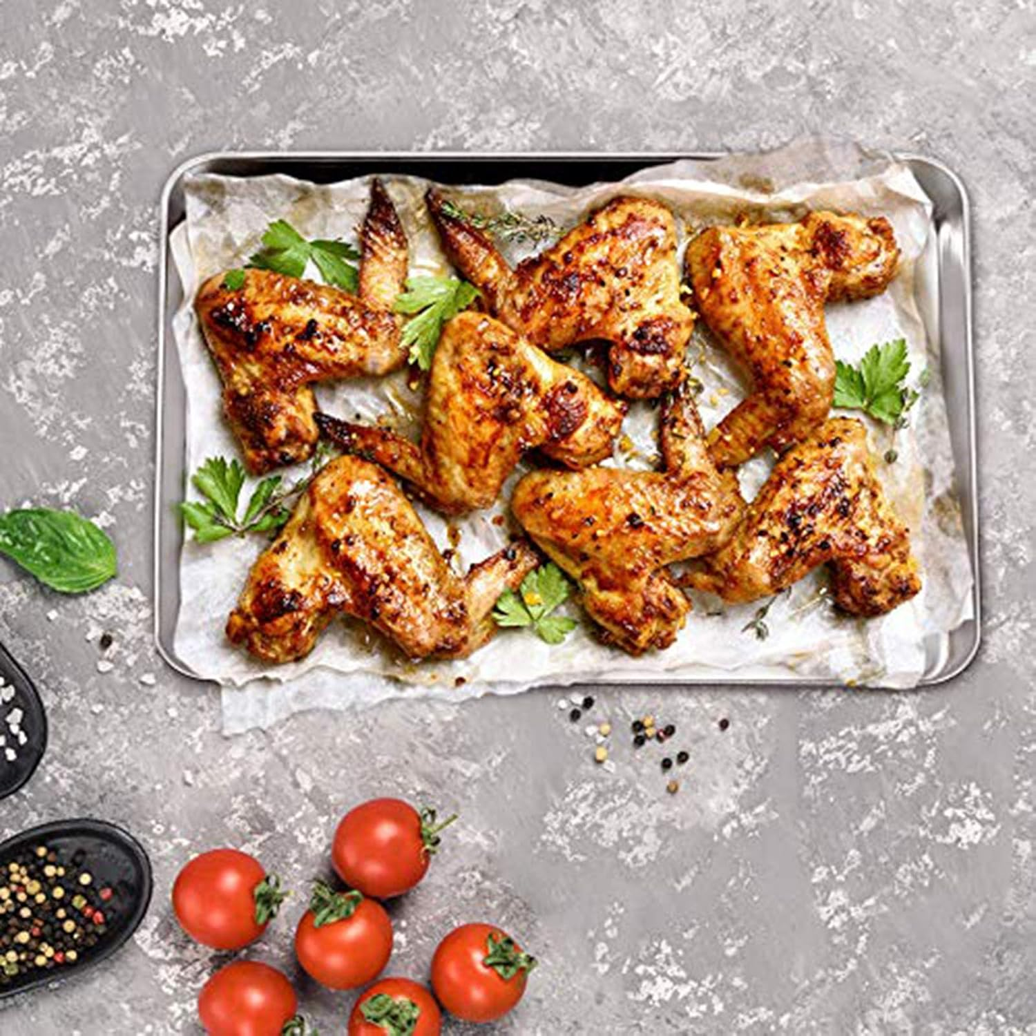 Baking Tray, Haware Stainless Steel Oven Tray, Cake Tray, Set of 2, 40 X 30 X 2.5 Cm, Rectangular Grease Pan Oven Tray for Baking & Serving, Non-Toxic and Healthy, Easy to Clean and Dishwasher Safe image number 4