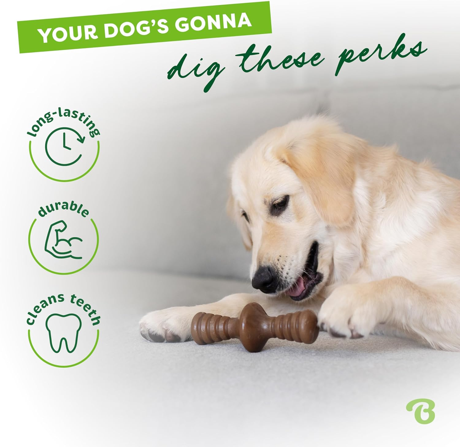 Benebone Zaggler Rolling Dog Chew Toy, Made in USA, Real Bacon Flavor, Medium