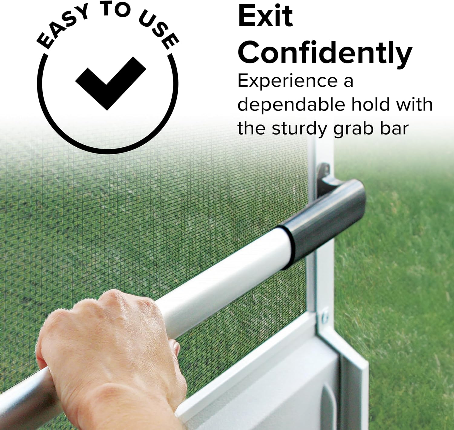 Camco Camper/Rv Screen Door Cross Bar | Protects the Screen Door & Allows for Easier Exit from Travel Trailer | Adjusts from 21-5/8-Inches to 28-5/8-Inches (42183), Black - White image number 4