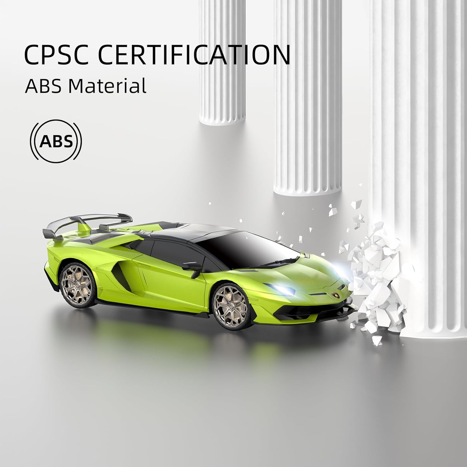 Lamborghini Remote Control Car, 1:24 Scale Electric Sport Racing Hobby Toy Car Lamborghini Model Vehicle for Boys Girls Birthday Gifts, Green - Yellow image number 3