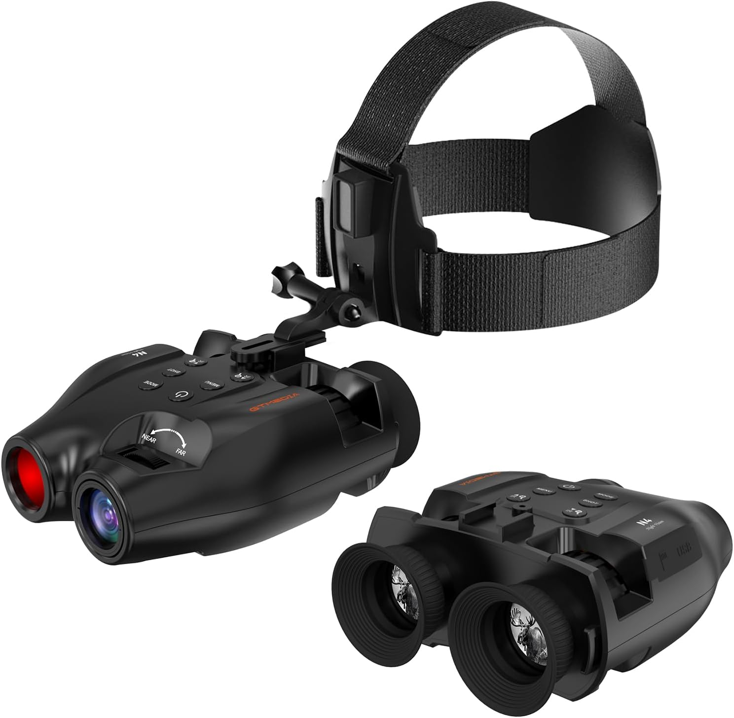 Night Vision Goggles Head Mounted for Adults,984Ft Rechargeable Infrared Digital Binoculars,5X Digital Zoom, Hands Free Night-Vision Goggles with 32GB TF Card, Photo & Video Capture,Head Strap image number 3