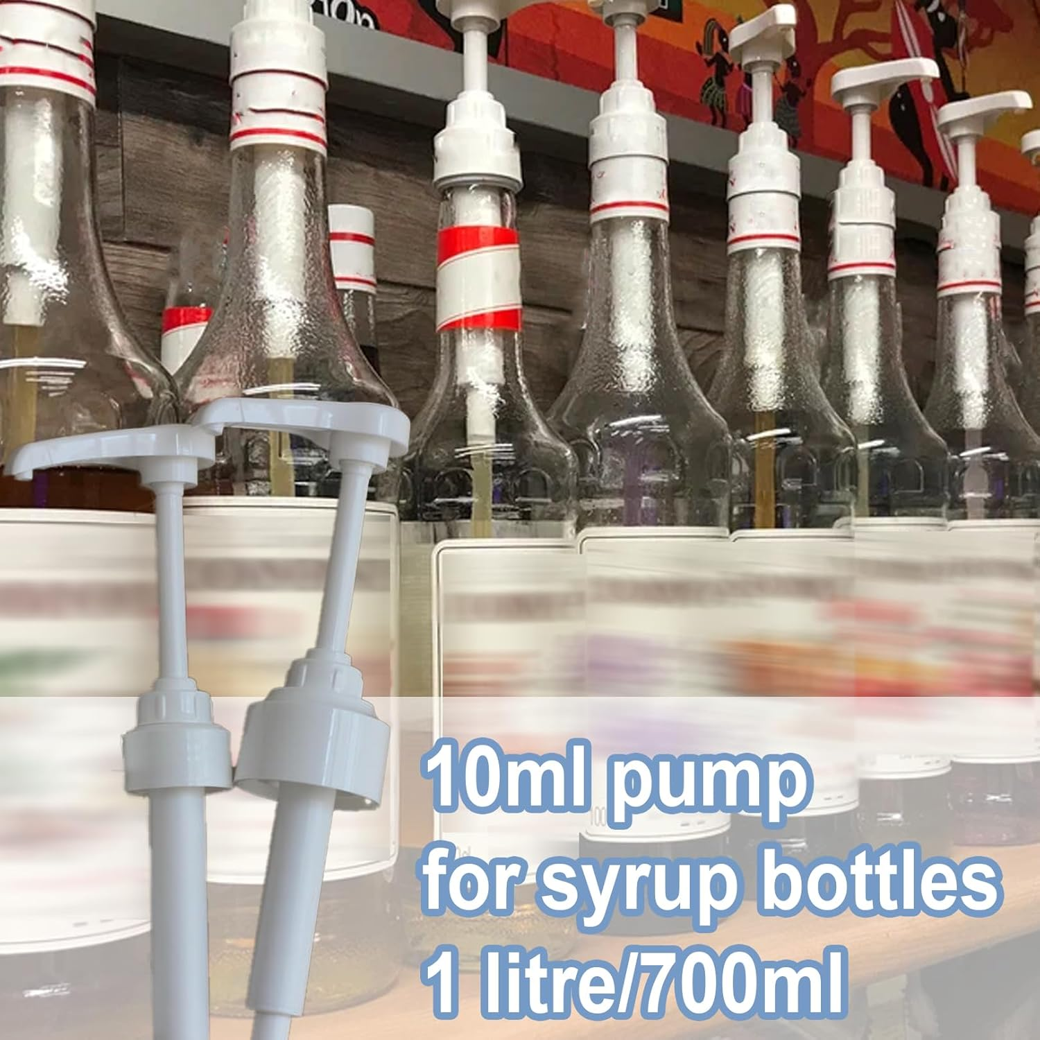 Pack of 2 Pump Dispenser Compatible with Monin Coffee Syrup Pump Snap-On Syrup Dispenser for Monin Dosing Pump 10 Ml Soap Dispenser Pump Head for 700 Ml and 1000 Ml Bottles Reusable Pump Attachment image number 2