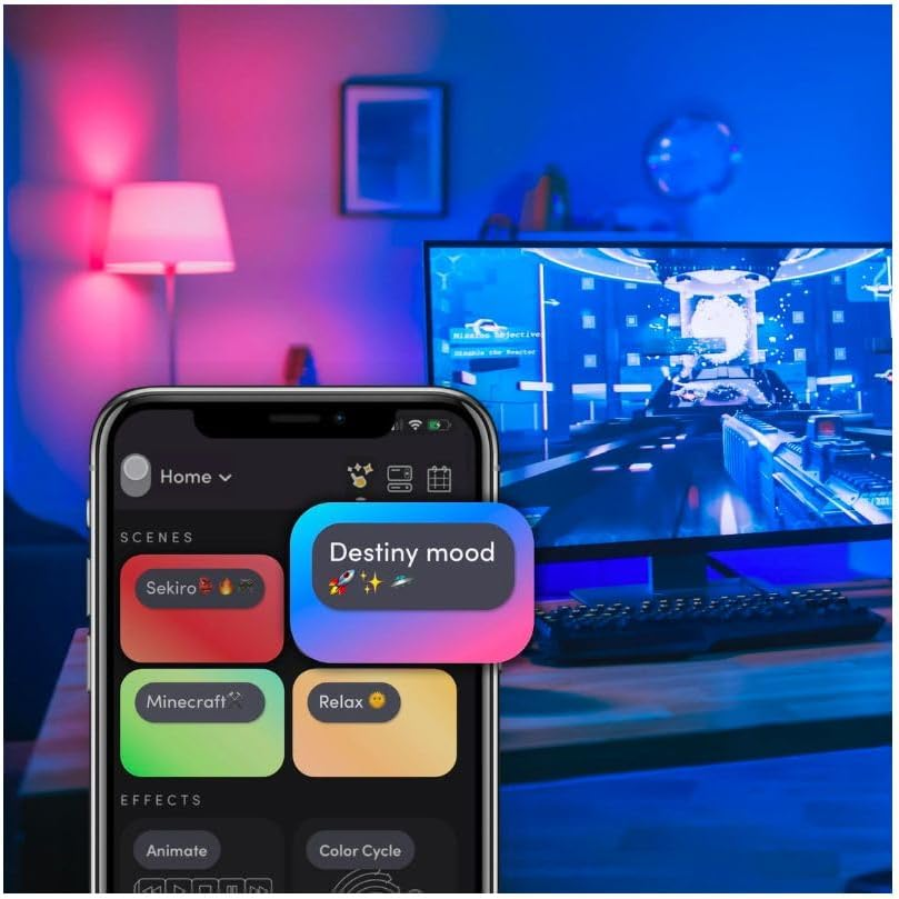 LIFX Colour A60 1200 Lumens [B22 Bayonet Cap], Billions of Colours and Whites, Wi-Fi Smart LED Light Bulb, No Bridge Required, Compatible with Alexa, Hey Google, Homekit and Siri. image number 5