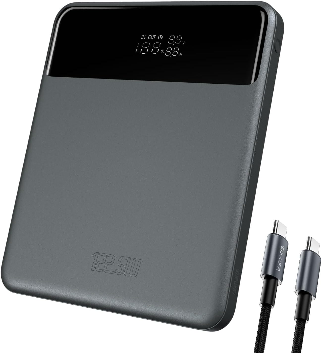 4Smarts Power Bank 20000Mah 4-Port Portable Charger 122.5W USB C Fast Charging Battery Pack Digital Display Laptop Power Bank for Macbook Pro, Iphone 15 Pro Max, Samsung, Airpods and More image number 1