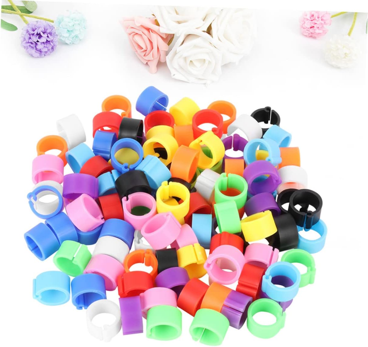 Kisangel 200 Pcs Parrot Foot Rings for Budgie, Chicken, Cockatiels and Small Birds - Leg Bands and Ankle Rings for Pet Birds image number 4