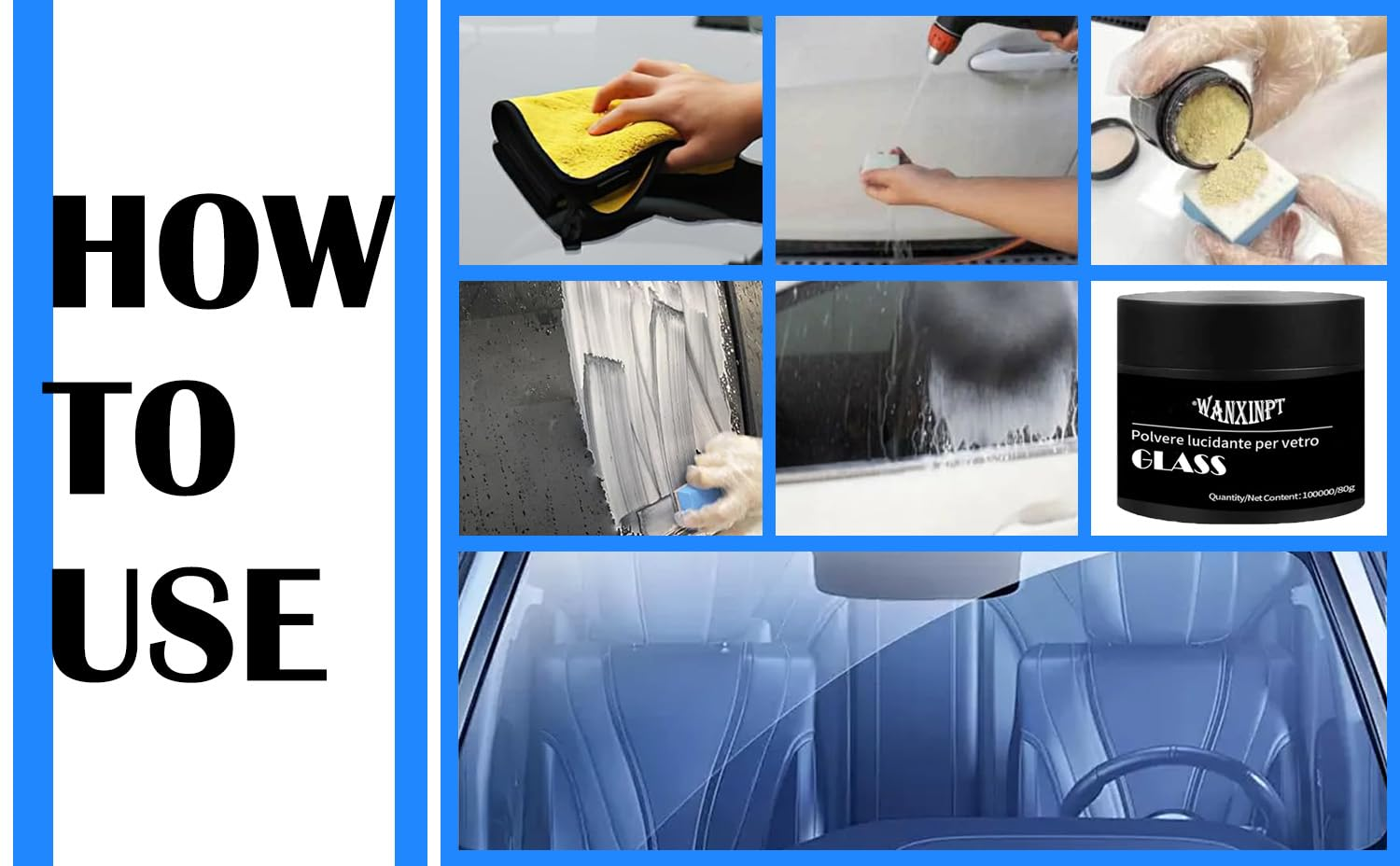 WANXINPT Glass Polish 2.82Oz (80G) Cerium Oxide High Grade Glass Polishing Powder - TREO 99% - 3.5 Microns, Scratch Remover, Polishing Compound (For All Glass Polishing) image number 6