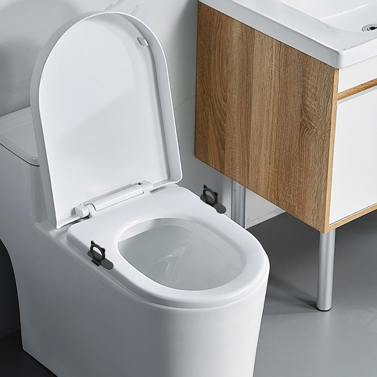 10PCS Toilet Seat Handles,No Touch Toilets Cover Handle Tools,Toilet Seat Handle to Lift,Bathroom Toilet Accessories for Office,Home,Hotel,School(Pink,White,Gray,Black,Matcha Green)