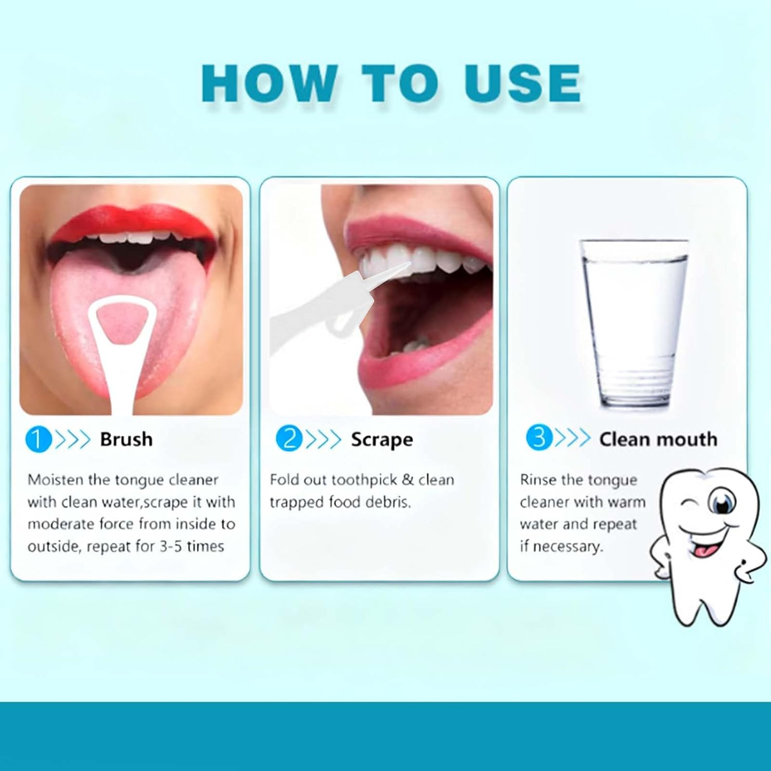 Tongue Scraper，Disposable Tongue Cleaner 30 Pack, Bpa-Free Tongue Scraper & Brush with Toothpick, Portable White Tongue Cleaners for Adults, On-The-Go Oral Hygiene image number 4