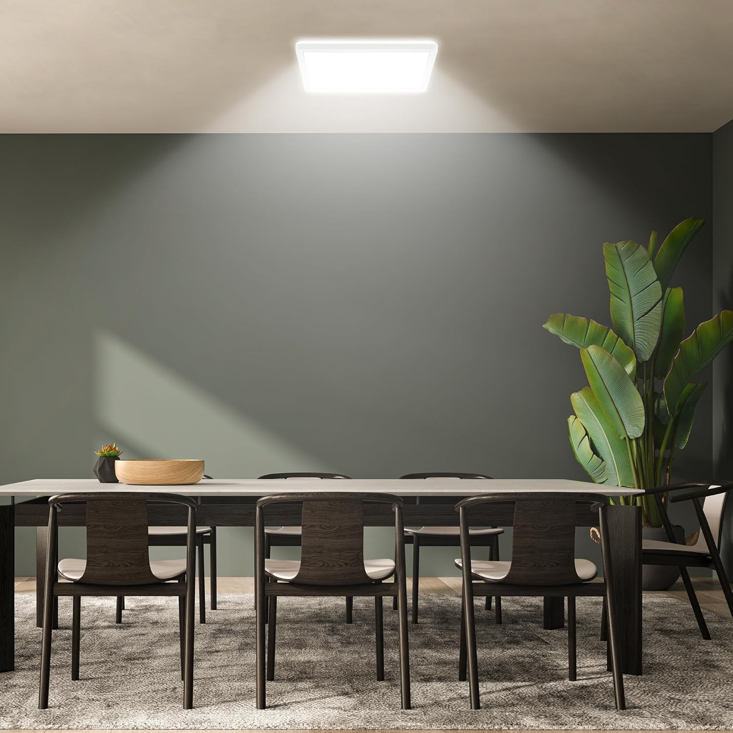 BRILONER - LED Ceiling Light, Indirect Light, Flat, Neutral White Light, LED Bulb, Ceiling Lamp, Living Room, Kitchen, Ceiling Lighting, Hallway, 29 X 29 X 3 Cm, White