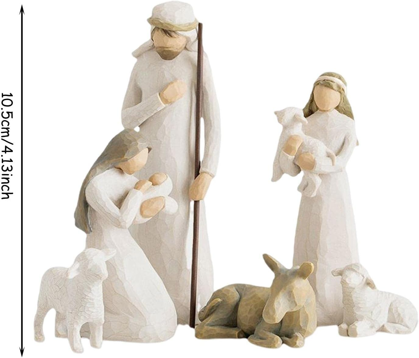 Nativity Set,6 Pcs Small Figurines Ornaments for Nativity Scene,Christmas Nativity Scene Resin Figures for Kids,Religious Gifts image number 2