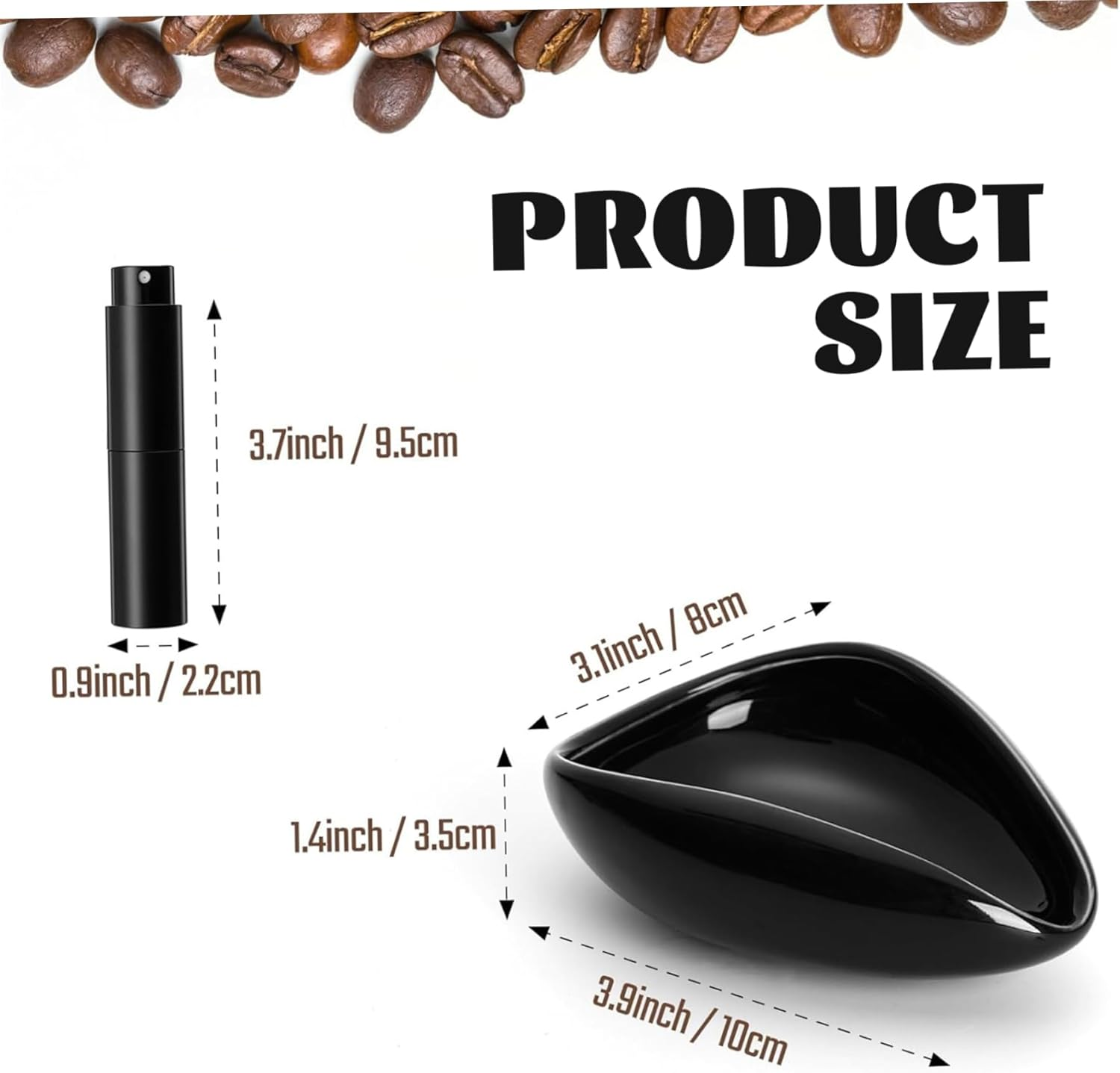 Coffee Bean Dosing Cup with Spray Bottle Ceramic Espresso Gracefully Pouring Measuring Cup for Brewing/Tea