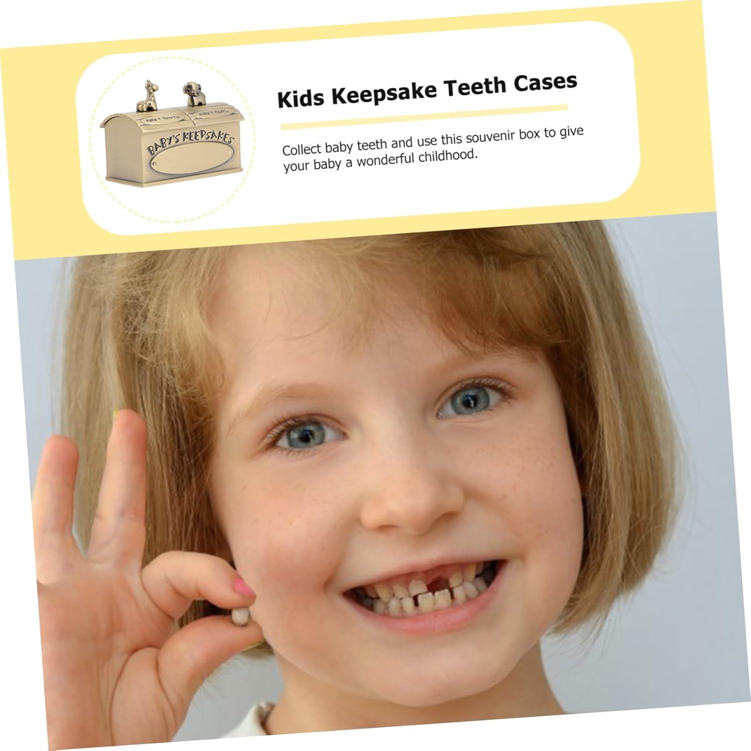 ERINGOGO Teeth Storage Box Tooth Cases Keepsake Organizers and Display for Shower image number 4