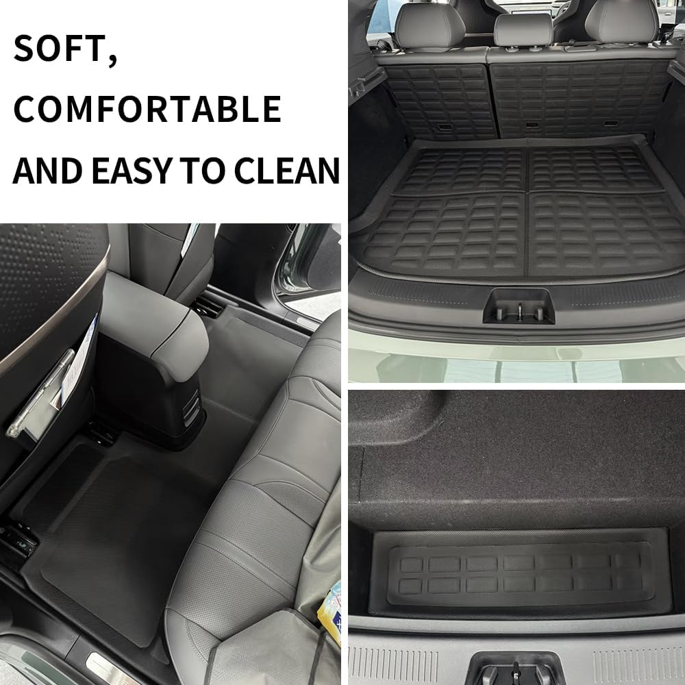 For ZEEKR X 2024-2025 XPE 3D Floor Mats Trunk Floor Mats & Cargo Liners High Performance Waterproof, Wrinkle Resistant, and anti Slip（Au RHD 8 Piece Set image number 4