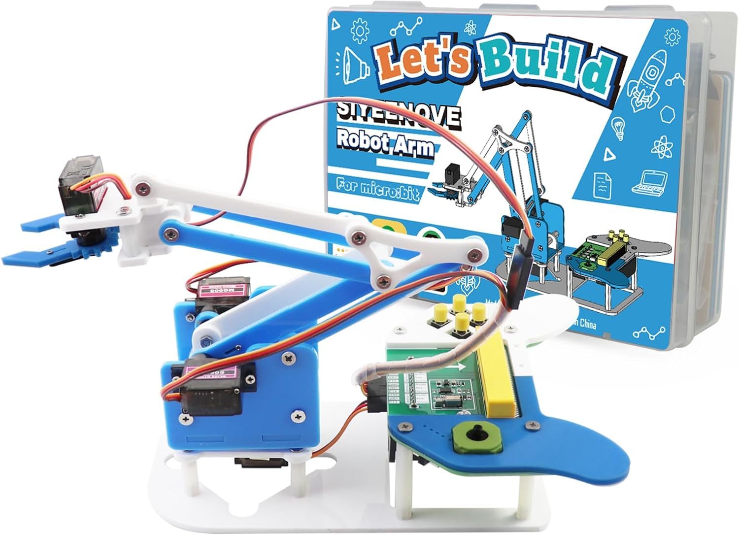 Micro:Bit Programmable Robotic Arm Kit with Joystick Controller for STEM Education | Compatible with Makecode | Ideal for K12 Students, Microbit V2 and AA Batteries Not Included image number 5